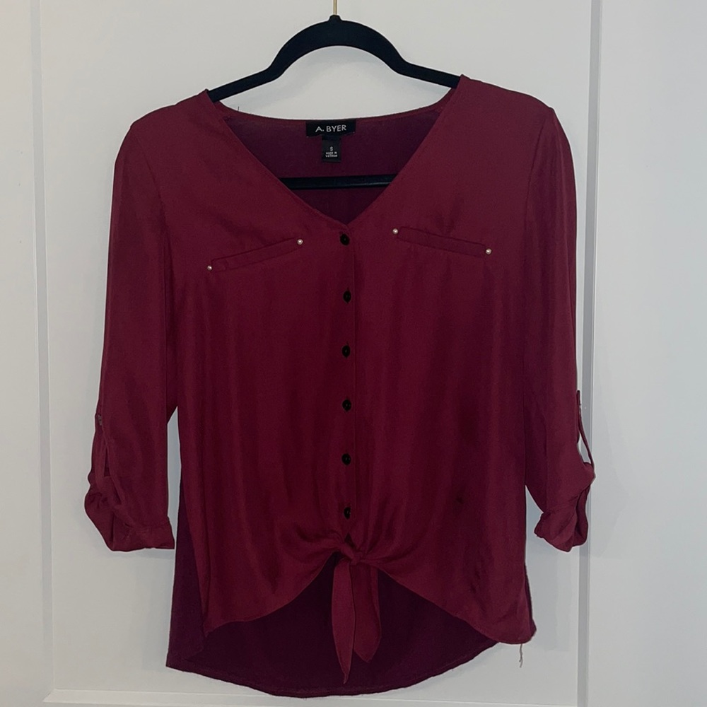 A. Byer Front Tie Blouse